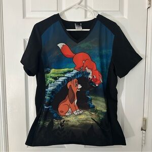 Tooniforms Fox & The Hound Disney Scrub Top